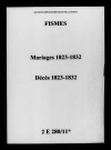 Fismes. Mariages, décès 1823-1832