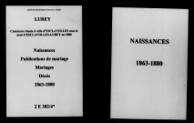 Lurey. Naissances, mariages, décès 1863-1880