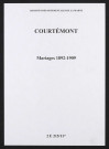 Courtémont. Mariages 1892-1909