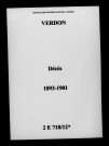 Verdon. Décès 1893-1901
