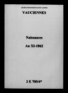 Vauciennes. Naissances an XI-1862