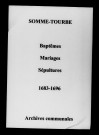 Somme-Tourbe. Baptêmes, mariages, sépultures 1683-1696