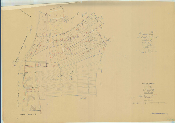 Vert-Toulon (51611). Section F3 échelle 1/1250, plan mis à jour pour 1958, plan non régulier (papier)