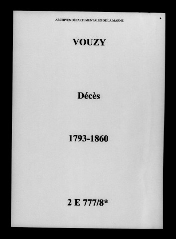 Vouzy. Décès 1793-1860