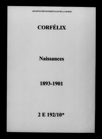 Corfélix. Naissances 1893-1901