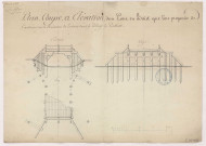 Plan coupe et élévation d'un pont en bois que l'on propose de construire sur le ruisseau de l'arlure dans le village de Possesse, 1783.