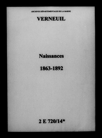 Verneuil. Naissances 1863-1892
