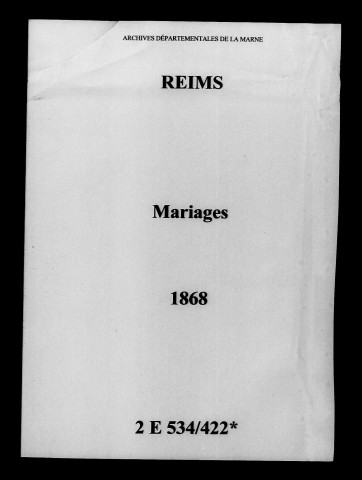 Reims. Mariages 1868