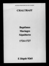 Chaltrait. Baptêmes, mariages, sépultures 1724-1727
