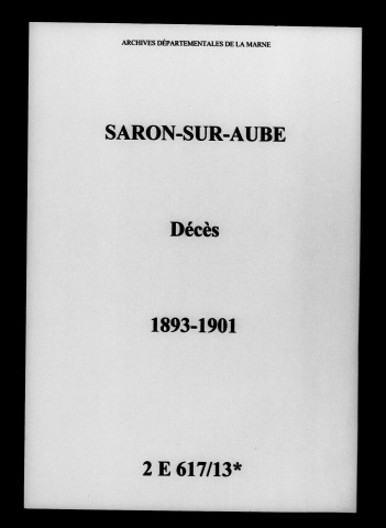 Saron-sur-Aube. Décès 1893-1901