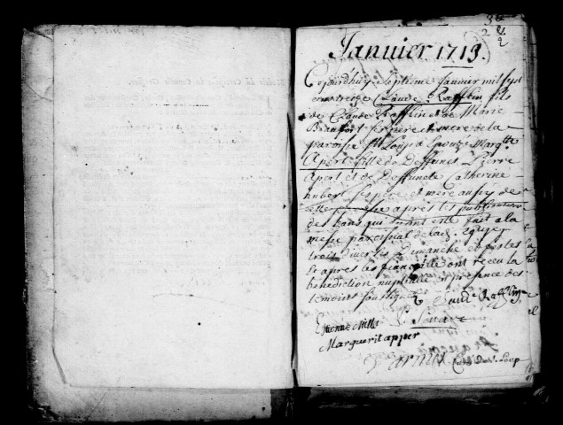 Châlons-sur-Marne. Saint-Loup. Baptêmes, mariages, sépultures 1713-1720