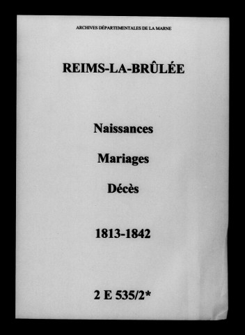 Reims-la-Brûlée. Naissances, mariages, décès 1813-1842