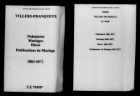 Villers-Franqueux. Naissances, mariages, décès, publications de mariage 1863-1872