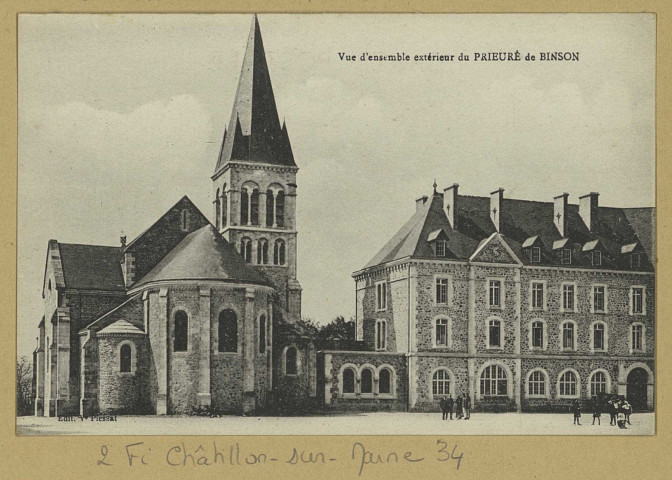 CHÂTILLON-SUR-MARNE. Vue d'ensemble extérieur du prieuré de Binson.
Château-ThierryÉdit. Vve Plessat. Édition Bourgogne.[vers 1914]