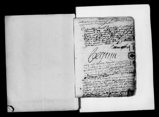 Champfleury. Baptêmes, mariages, sépultures 1675-1722