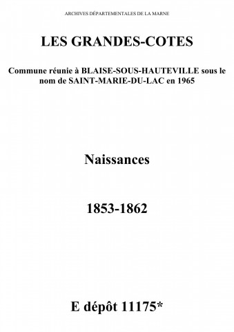 Grandes-Côtes (Les). Naissances 1853-1862