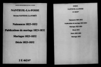 Nanteuil-la-Fosse. Naissances, publications de mariage, mariages, décès 1823-1832