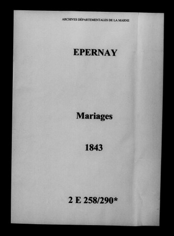 Épernay. Mariages 1843