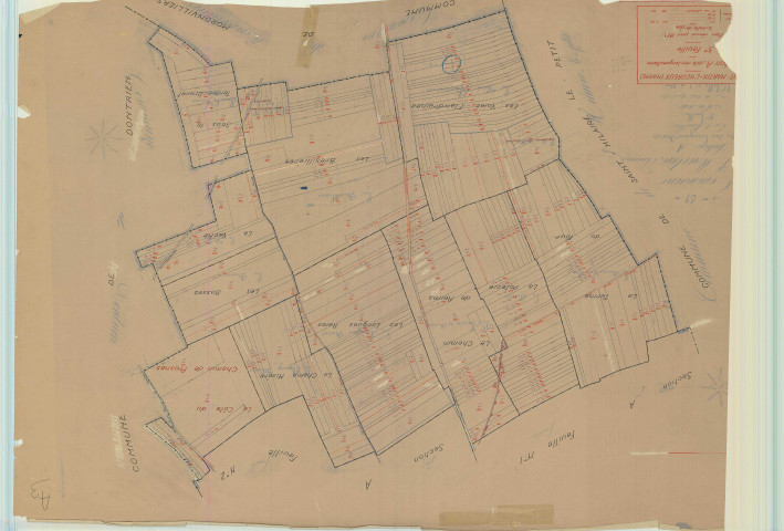 Saint-Martin-l'Heureux (51503). Section A3 échelle 1/2500, plan mis à jour pour 1933, plan non régulier (papier).