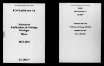 Fontaine-sur-Ay. Naissances, publications de mariage, mariages, décès 1823-1832