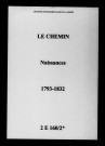 Chemin (Le). Naissances 1793-1832