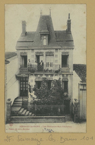SERMAIZE-LES-BAINS. Une habitation rue d'Andernay*.
Sermaize-les-BainsÉd. Pannet (54 - Nancyimp. Réunies).[vers 1907]