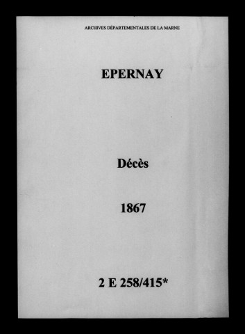 Épernay. Décès 1867