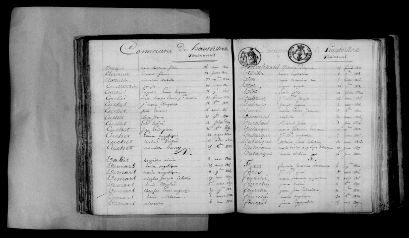 Hautvillers. Table décennale 1813-1822