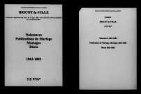 Bricot-la-Ville. Naissances, publications de mariage, mariages, décès 1863-1883