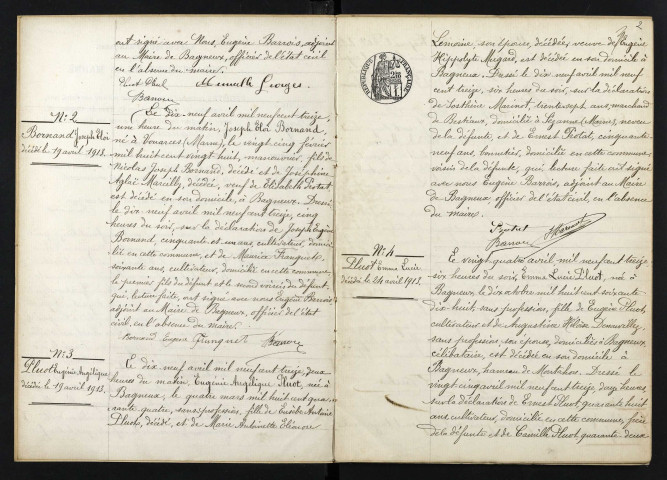 Bagneux. Décès 1913-1929