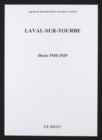 Laval-sur-Tourbe. Décès 1910-1929