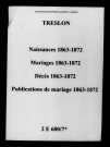 Treslon. Naissances, mariages, décès, publications de mariage 1863-1872