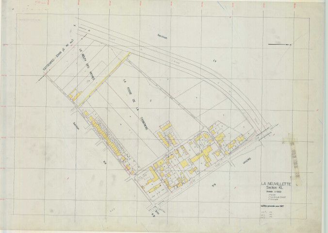 Reims (51454). Section KL échelle 1/1000, plan remanié pour 1986, plan régulier de qualité P4 (papier armé).