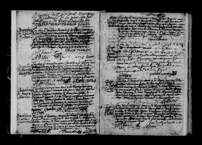 Vert-la-Gravelle. Baptêmes, mariages, sépultures 1693-1702