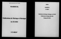 Mardeuil. Publications de mariage, mariages an XI-1832