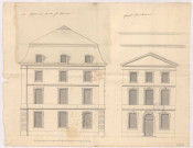 Collège des bons enfants de Reims. Façade sur la St Etienne, façade sur la cour, 1771.