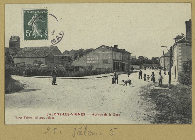 JÂLONS. Jâlons-les-Vignes : avenue de la gare.
JâlonsÉdition Vinot-Thiery.[vers 1908]