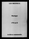 Mesneux (Les). Mariages 1793-an II