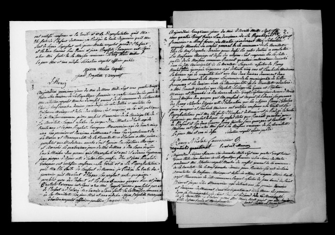 Neuvillette (La). Naissances, publications de mariage, mariages, décès 1793-an X