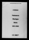 Coole. Naissances, mariages, décès 1813-1842