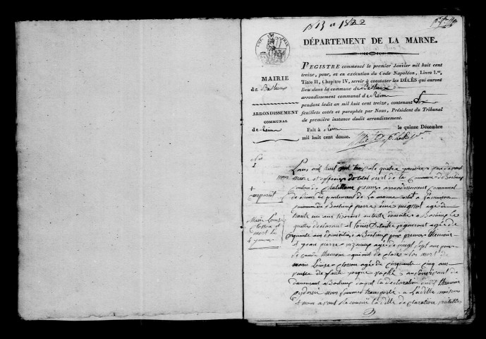 Baslieux-sous-Châtillon. Décès 1813-1822