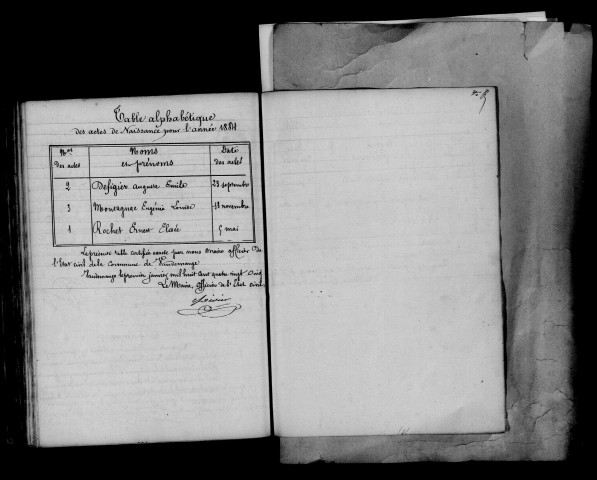 Vaudemanges. Naissances 1884