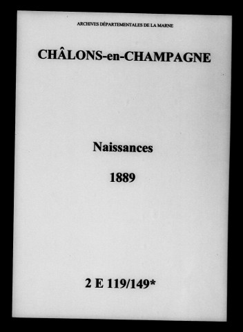 Châlons-sur-Marne. Naissances 1889