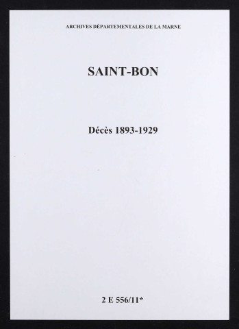 Saint-Bon. Décès 1893-1929