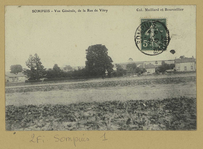 SOMPUIS. Vue générale de la rue de Vitry.Collection Maillard et Bourcellier