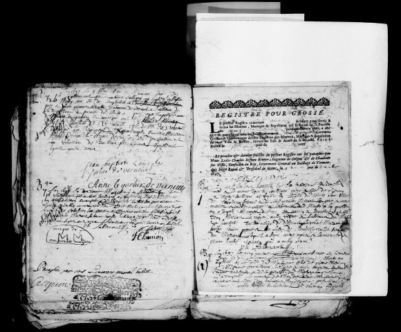 Merfy. Baptêmes, mariages, sépultures 1697-9 janvier 1722