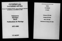 Tauxières. Naissances, mariages, décès, publications de mariage 1873-1882