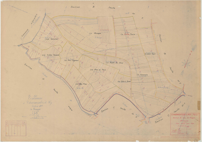 Charmontois (Les) (51132). Section B4 échelle 1/1250, plan mis à jour pour 1939 (ancienne commune de Charmontois-le-Roi), plan non régulier (papier)