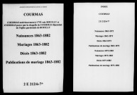 Courmas. Naissances, mariages, décès, publications de mariage 1873-1882