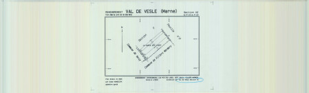 Val-de-Vesle (51571). Section X2 échelle 1/2000, plan remembré pour 2005, plan régulier de qualité P5 (calque).